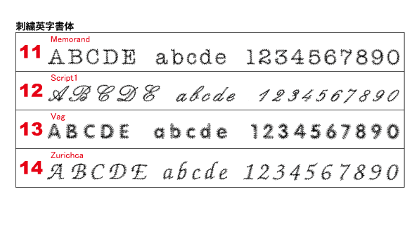 刺繍英字書体3